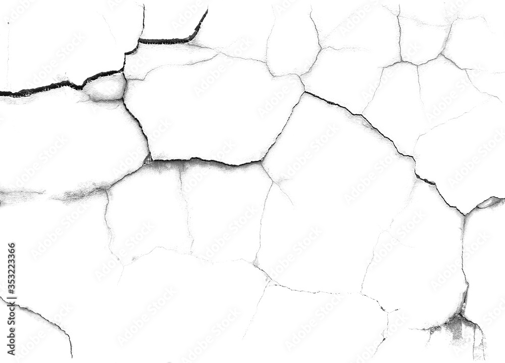 Cracks isolated on white background. Texture for overlay. Wall Background. For designers to apply texture cracks to objects. Cracks isolated on white background. Texture for overlay. Wall Background. For designers to apply texture cracks to objects.