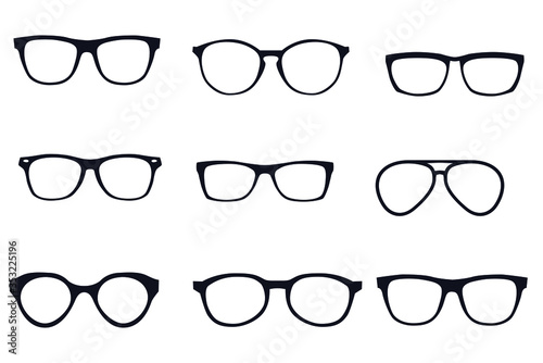Black frame eyeglasses for businessman, eyeglasses, isolated on white background