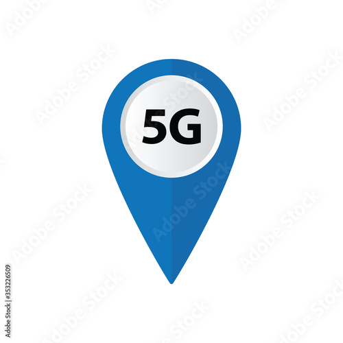 5G internet map pointer icon vector	
