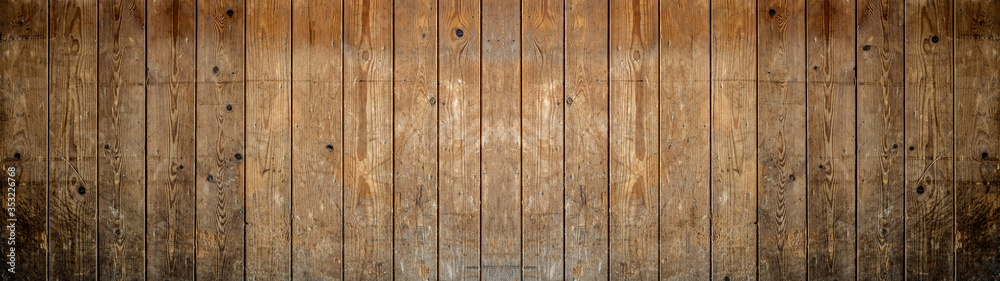 old brown rustic dark grunge wooden texture - wood background banner panorama - obrazy, fototapety, plakaty 