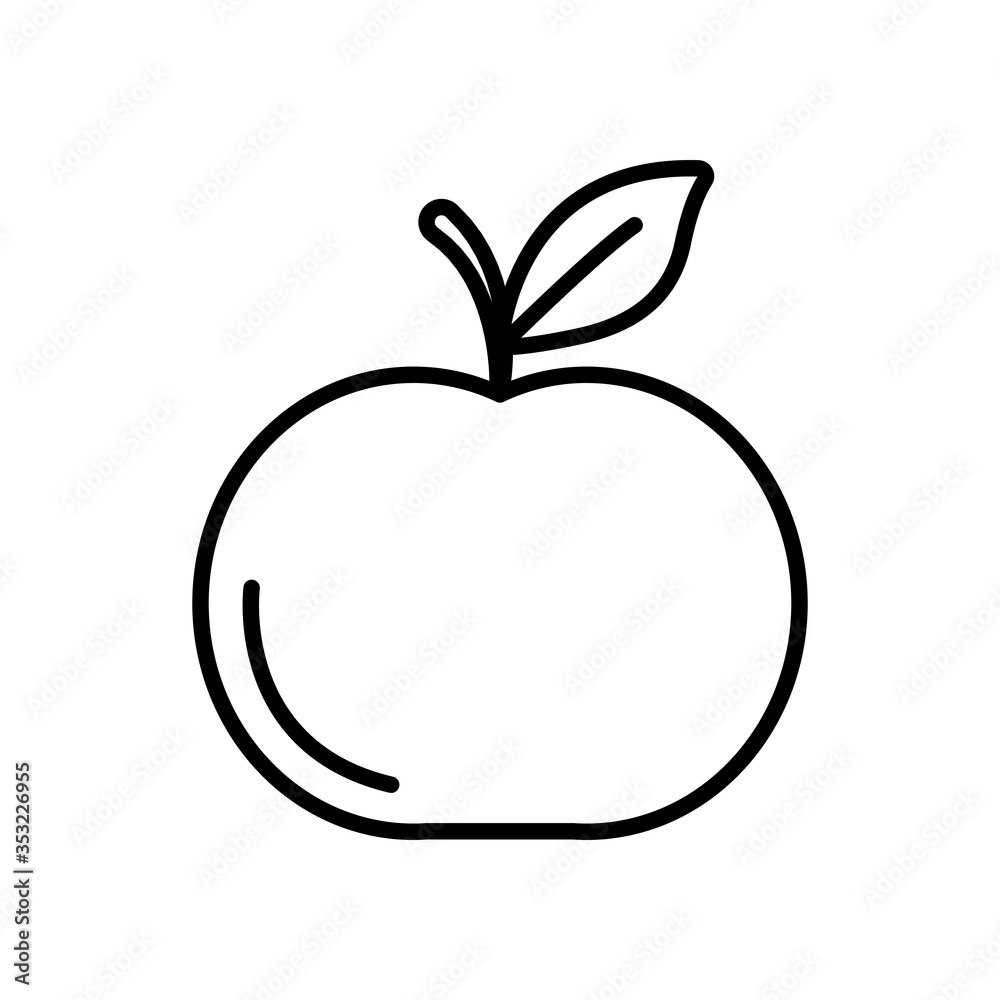 apple fruit icon, line style apple fruit icon, line style