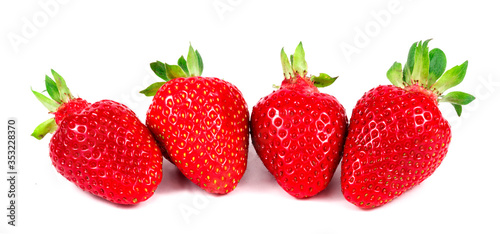 red strawberry on. white background