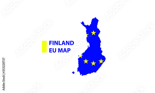 Finland map European Union flag effect 