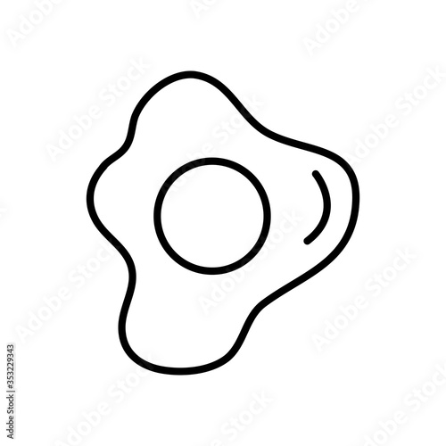 fried egg icon, line style
