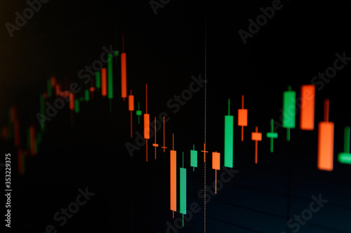 Business candle stick graph chart of stock market