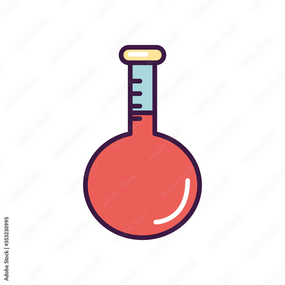 chemical flask icon, line color style chemical flask icon, line color style