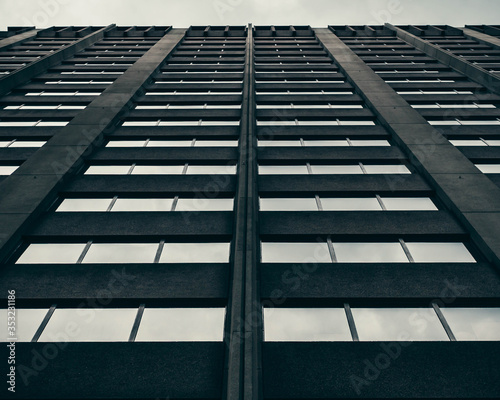 Abstract view of the symmetry of a modern office building in San Francisco