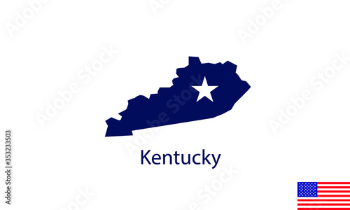 Kentucky map U.S. state vector illustration 