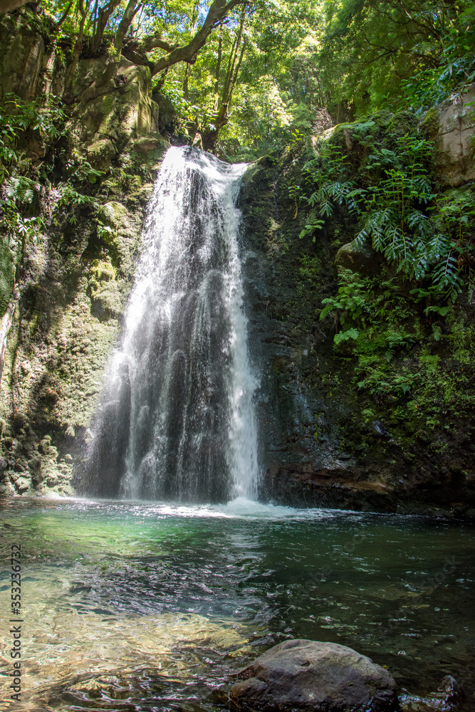 walk and discover the prego salto waterfall on the island of sao miguel, azores walk and discover the prego salto waterfall on the island of sao miguel, azores