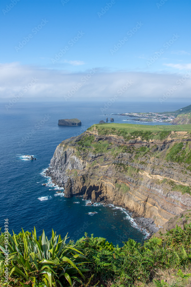 Walk on the Azores archipelago. Discovery of the island of Sao Miguel, Azores.sete citades
