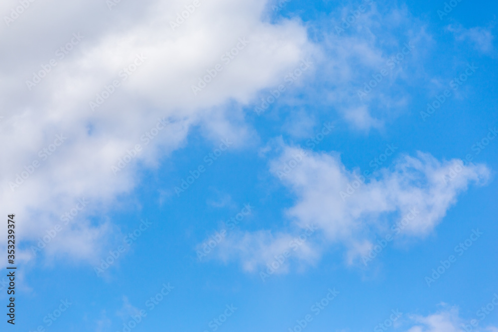 fluffy white clouds against a blue sky