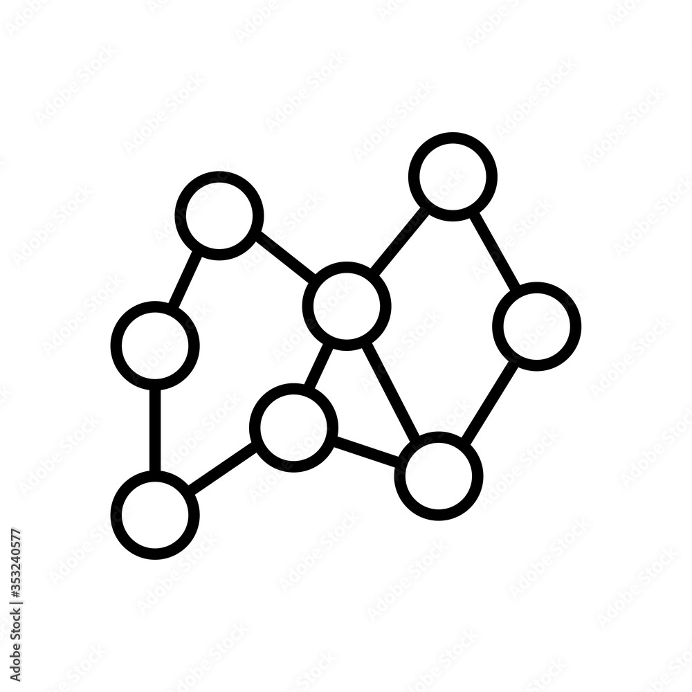 Chemical bond icon, line style Chemical bond icon, line style