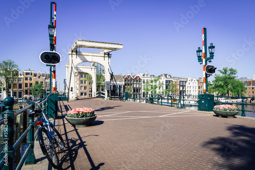 Photography The famous skinny bridge in Amsterdam across the Amstel river with beautiful pin
