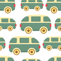 Acrylglasbilder Automuster Kinderautos Muster in warmen Farben  © Iryna