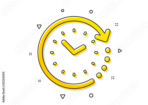Clock sign. Time change icon. Watch symbol. Yellow circles pattern. Classic time change icon. Geometric elements. Vector