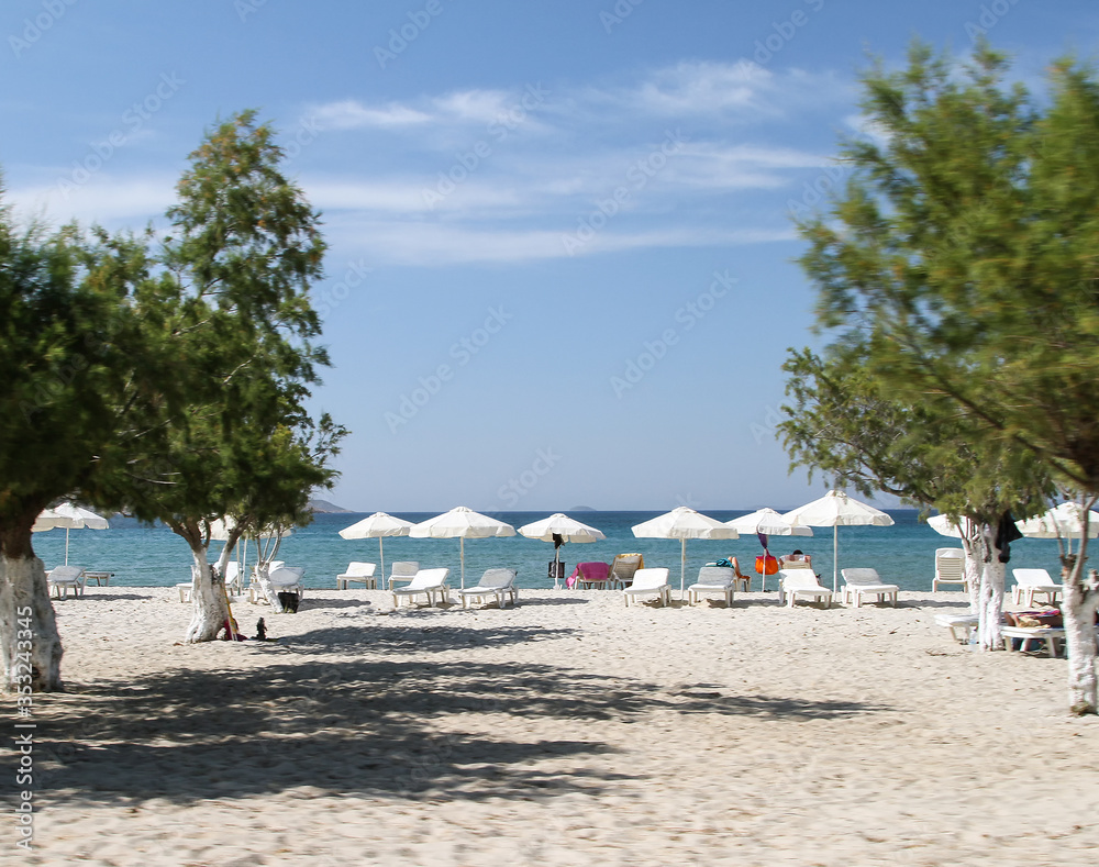 Beautiful sandy beach of the island of Kos.