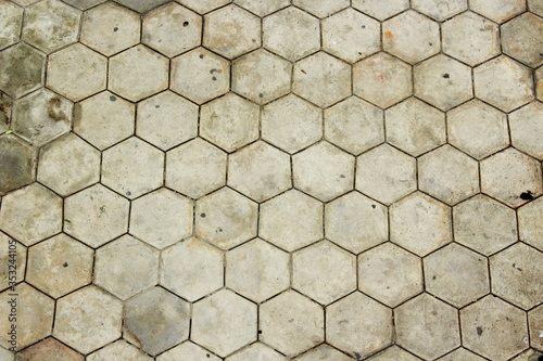Hexagonal tile floor