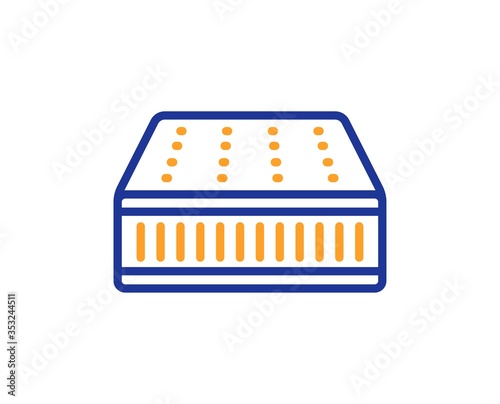 Mattress line icon. Orthopedic pad sign. Breathable sleep bed symbol. Colorful thin line outline concept. Linear style mattress icon. Editable stroke. Vector
