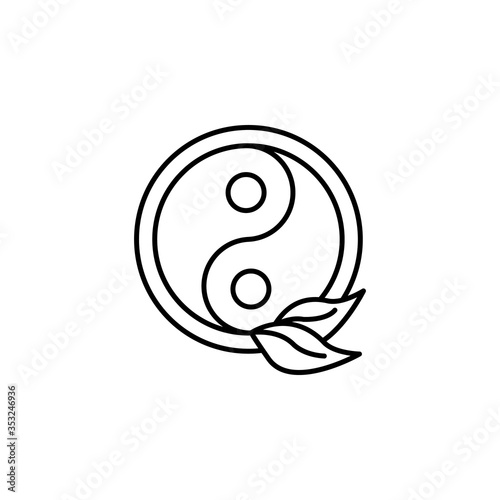 Yin Yang, leaf icon. Simple line, outline vector elements of body care for ui and ux, website or mobile application