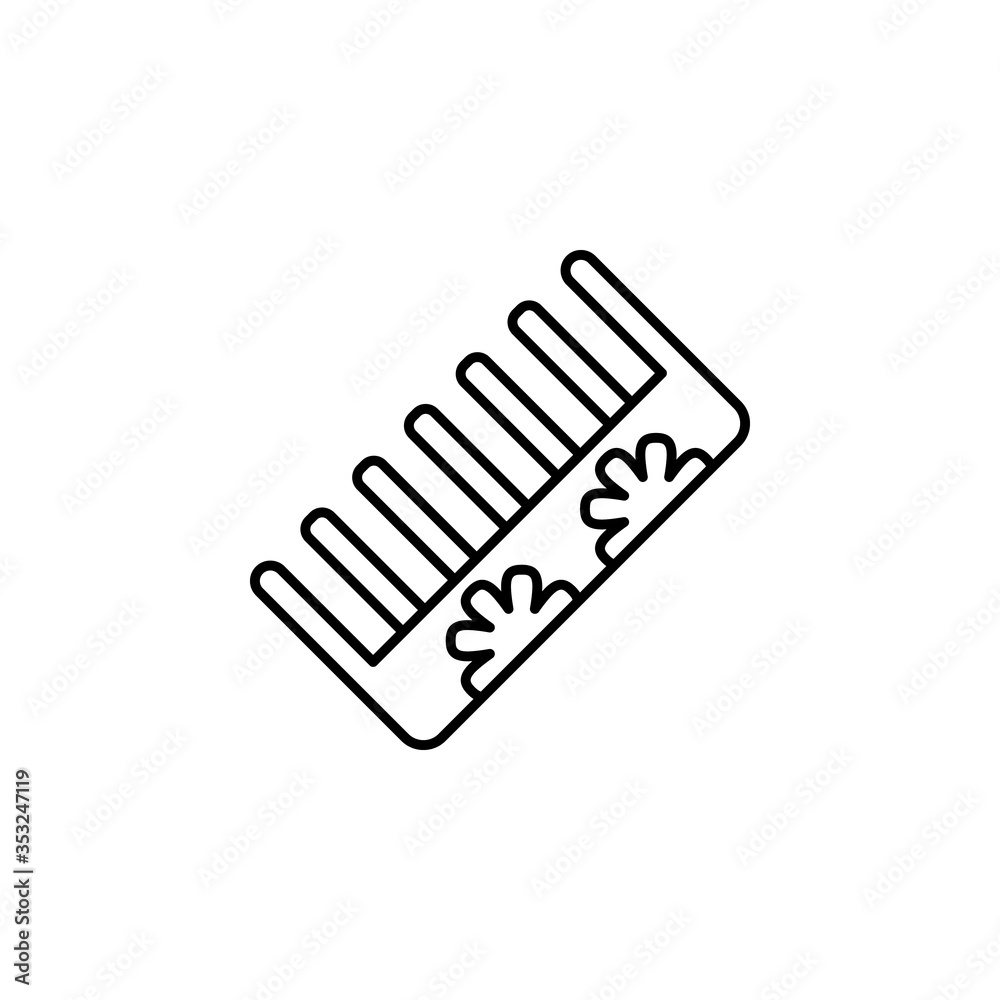 Hairbrush, flower icon. Simple line, outline vector elements of body care for ui and ux, website or mobile application Hairbrush, flower icon. Simple line, outline vector elements of body care for ui and ux, website or mobile application