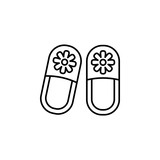 Slippers, shoes icon. Simple line, outline vector elements of body care for ui and ux, website or mobile application