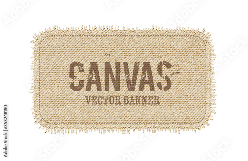Vector fabric canvas badge, sticker, appliqué