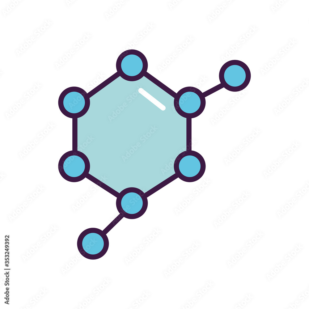 chemical bonds icon, line color style chemical bonds icon, line color style