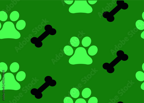  cat paw dog puppy kitten pattern vector seamless