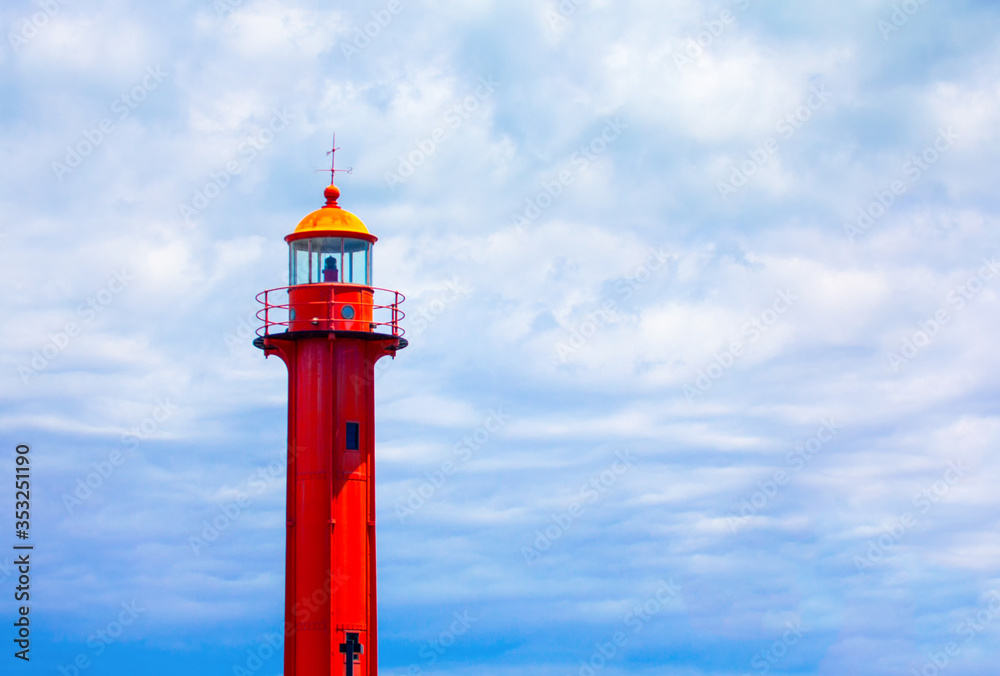  sea lighthouse colored in red 