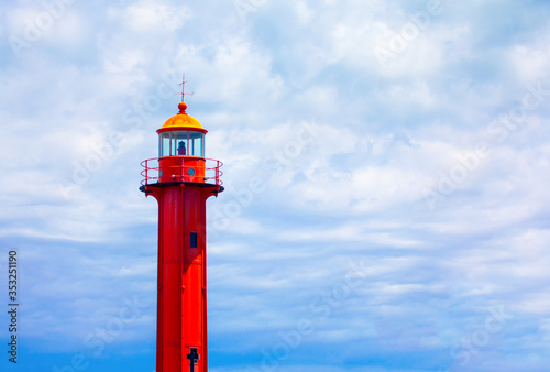  sea lighthouse colored in red 