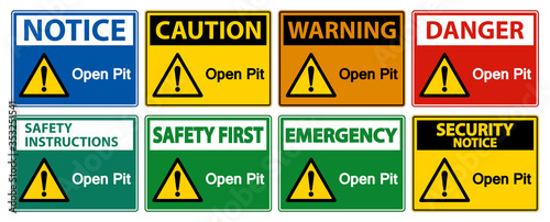 Open Pit Sign Isolate On White Background,Vector Illustration EPS.10