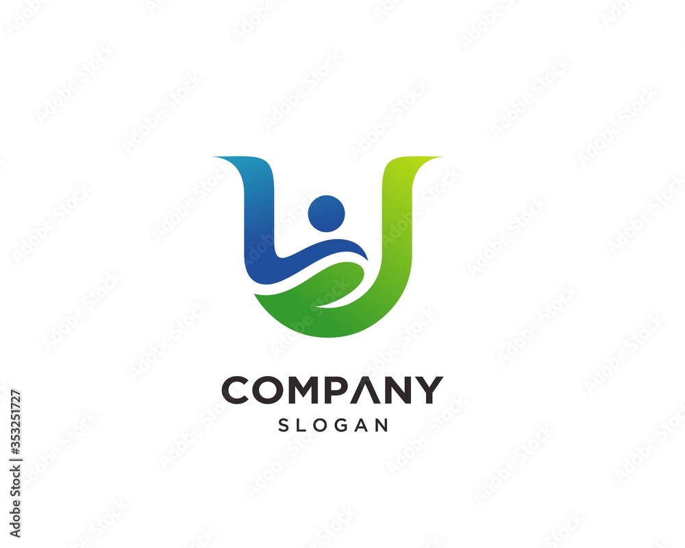 Fototapeta premium Craetive Modern Letter U Logo Design Template