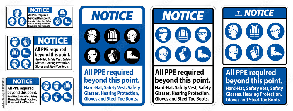 Safety Sack PPE set Hard Hat, Vest, Glasses, Earplugs, Safety Mask, Gloves 