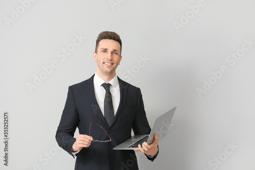 Handsome businessman with l...