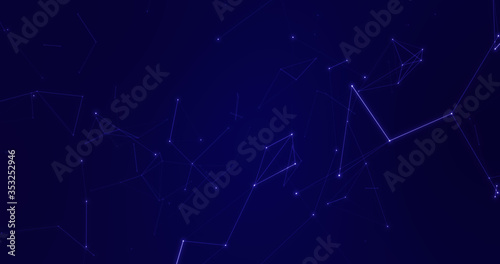 Abstract blue background motion transformation movement grow dots lines connect pattern of future innovation technology digital business concept with network for decentralize communication