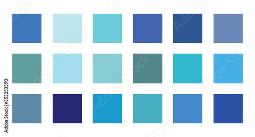 Blue color palette vector illustration