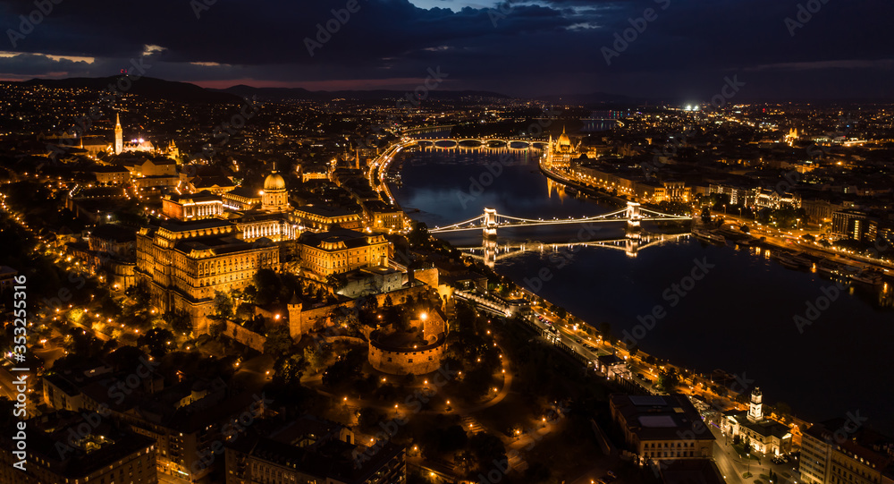 Panoramic view of Budapest, Hungary in Europe.