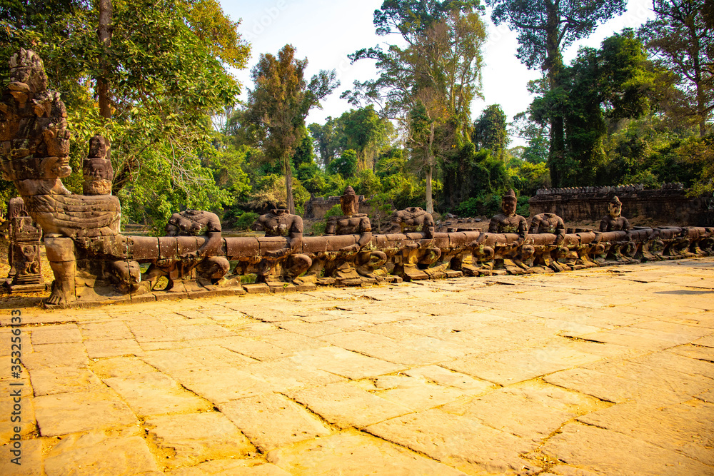 A beautiful view of Angkor Thom temple at Siem Reap, Cambodia.