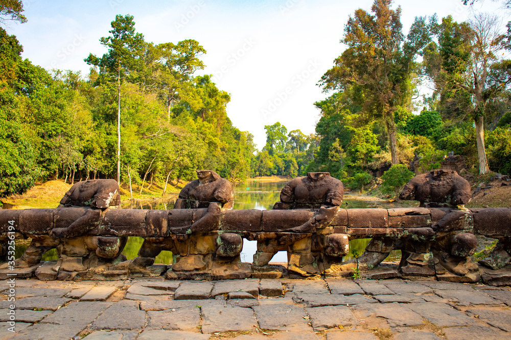 Fototapeta premium A beautiful view of Angkor Thom temple at Siem Reap, Cambodia.