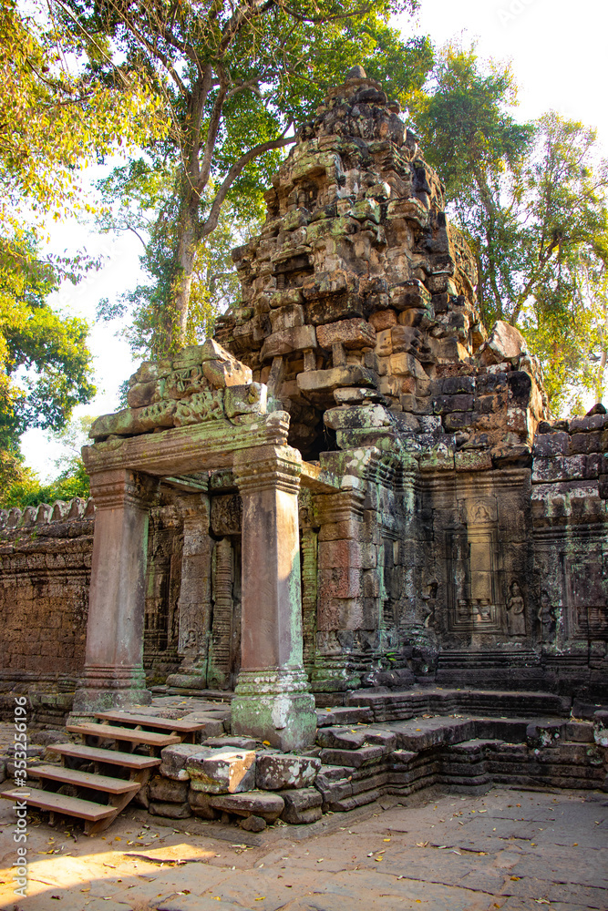 Naklejka premium A beautiful view of Angkor Thom temple at Siem Reap, Cambodia.