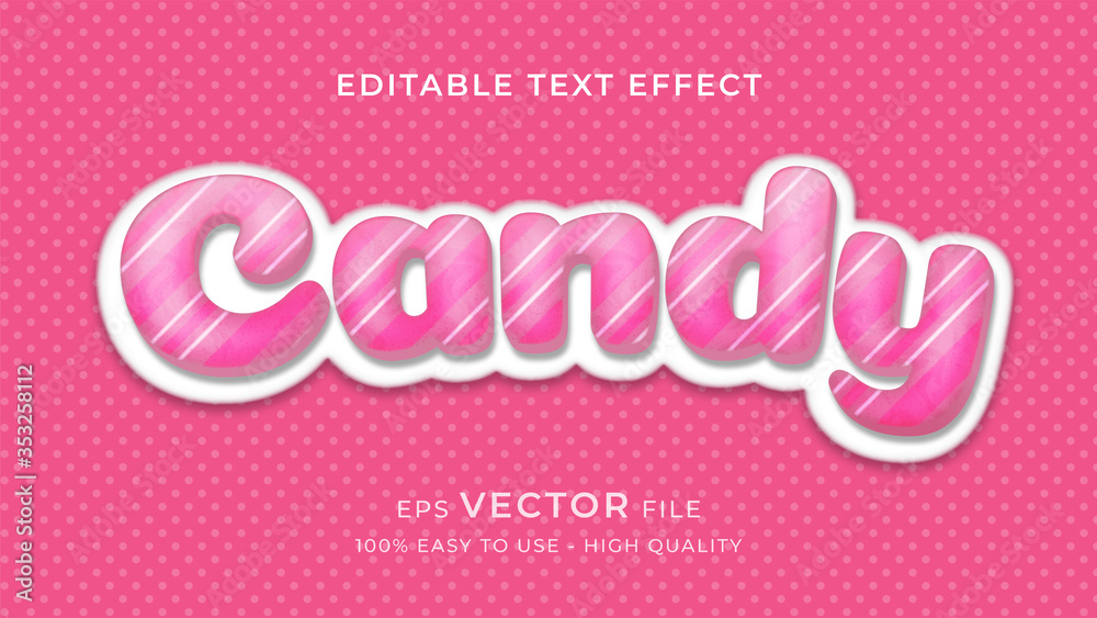 candy editable text effect