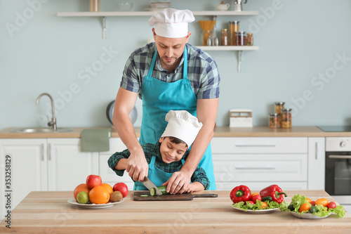 Father and his little son c...