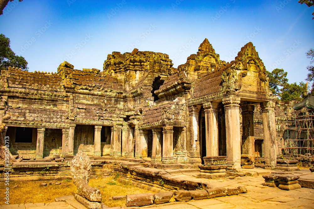 A beautiful view of Angkor Wat temples at Siem Reap, Cambodia. A beautiful view of Angkor Wat temples at Siem Reap, Cambodia.
