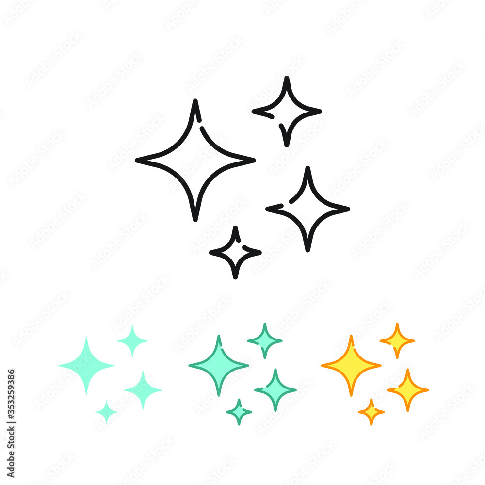 bright sparkles, glowing, starbust, magic stars, bright stars illustration. firework stars and glitter celebration. Shine icon, clean star icon. vector illustration. design on white background. EPS10 bright sparkles, glowing, starbust, magic stars, bright stars illustration. firework stars and glitter celebration. Shine icon, clean star icon. vector illustration. design on white background. EPS10
