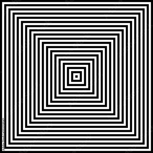 Bilde på lerret Abstract geometric op art design. Square lines pattern.