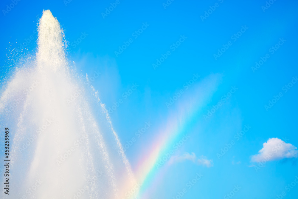 rainbow and splashing fountains water rainbow and splashing fountains water