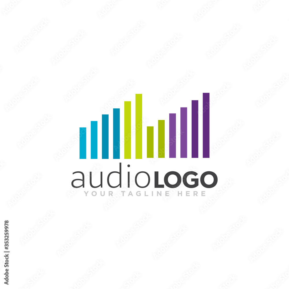 Sound Logo Concept Design Vector