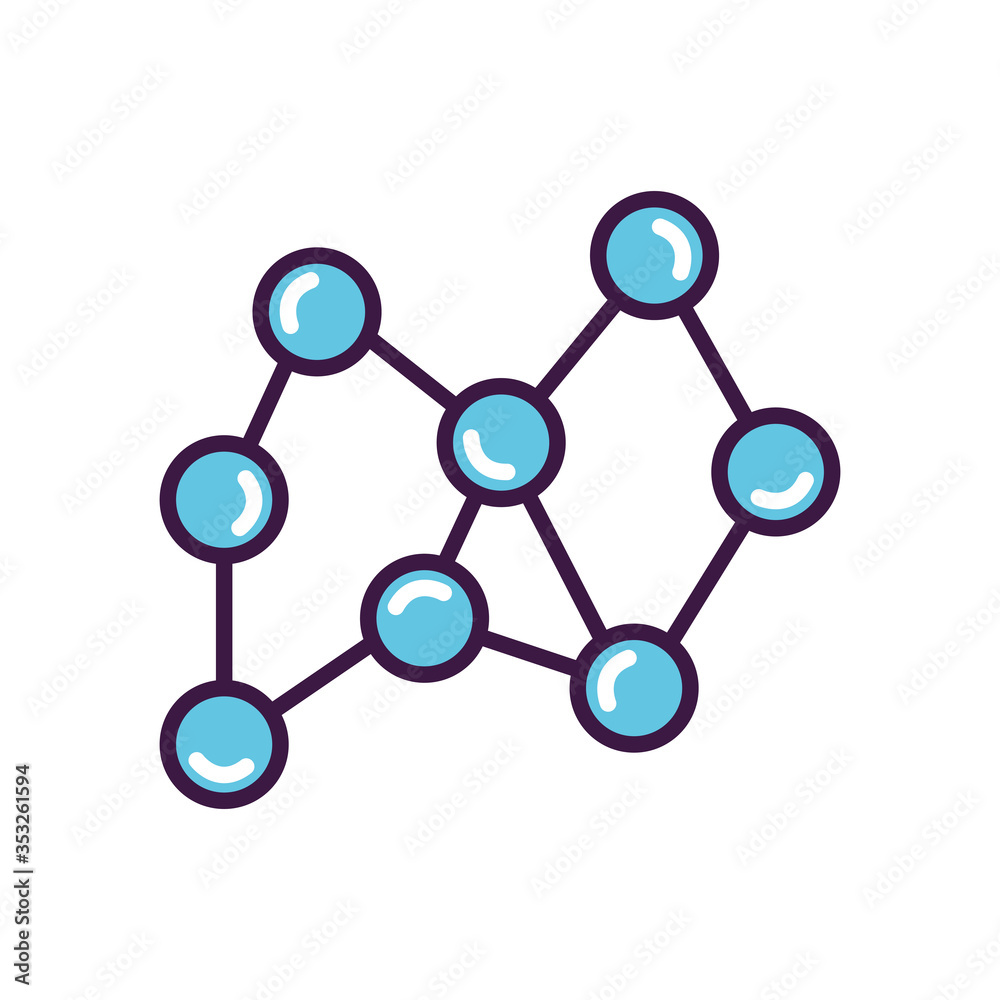 Chemical bond icon, line color style Chemical bond icon, line color style