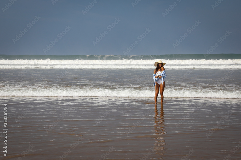 Beach holiday in Agadir, girl on the beach. Beach holiday in Agadir, girl on the beach.