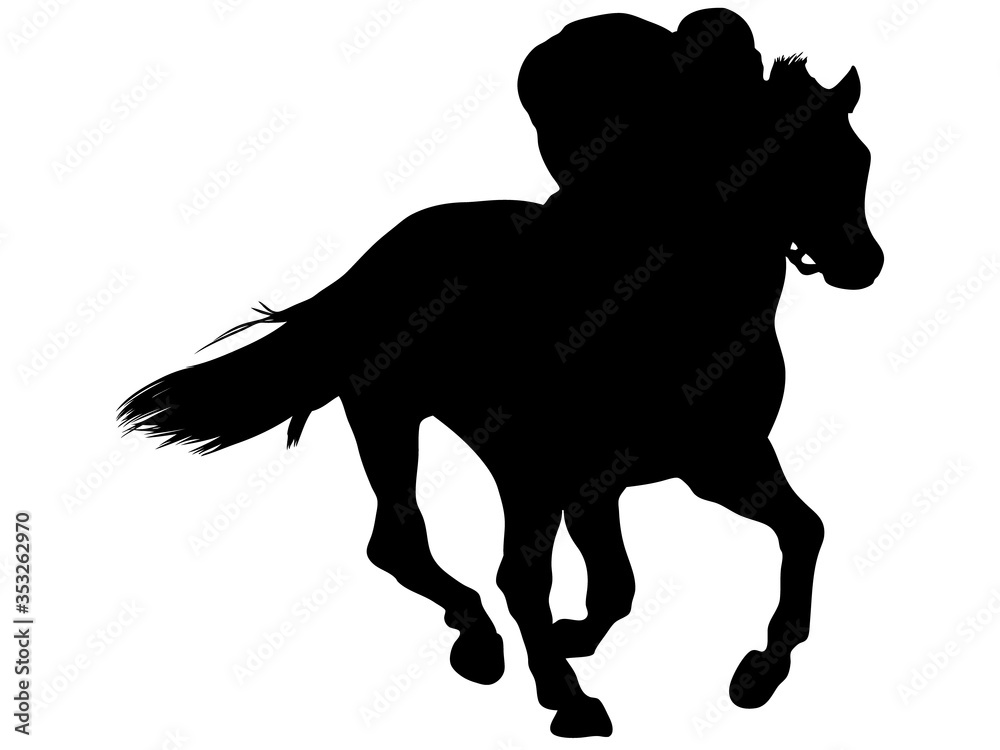 Obraz premium 競馬シルエット_3